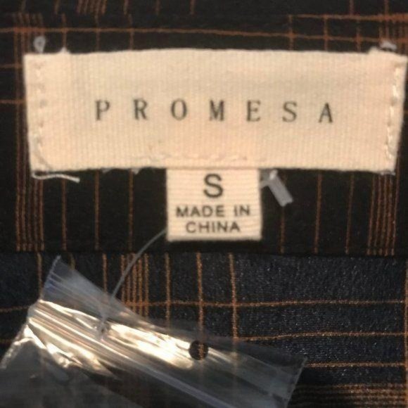 NWT Promesa Women's Vintage Inspired Dark Navy With Copper Striping Dress - Picture 7 of 9